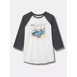 Torrid Ford Mustang Desert Classic Raglan Graphic Tee Women's 4X White Gray New